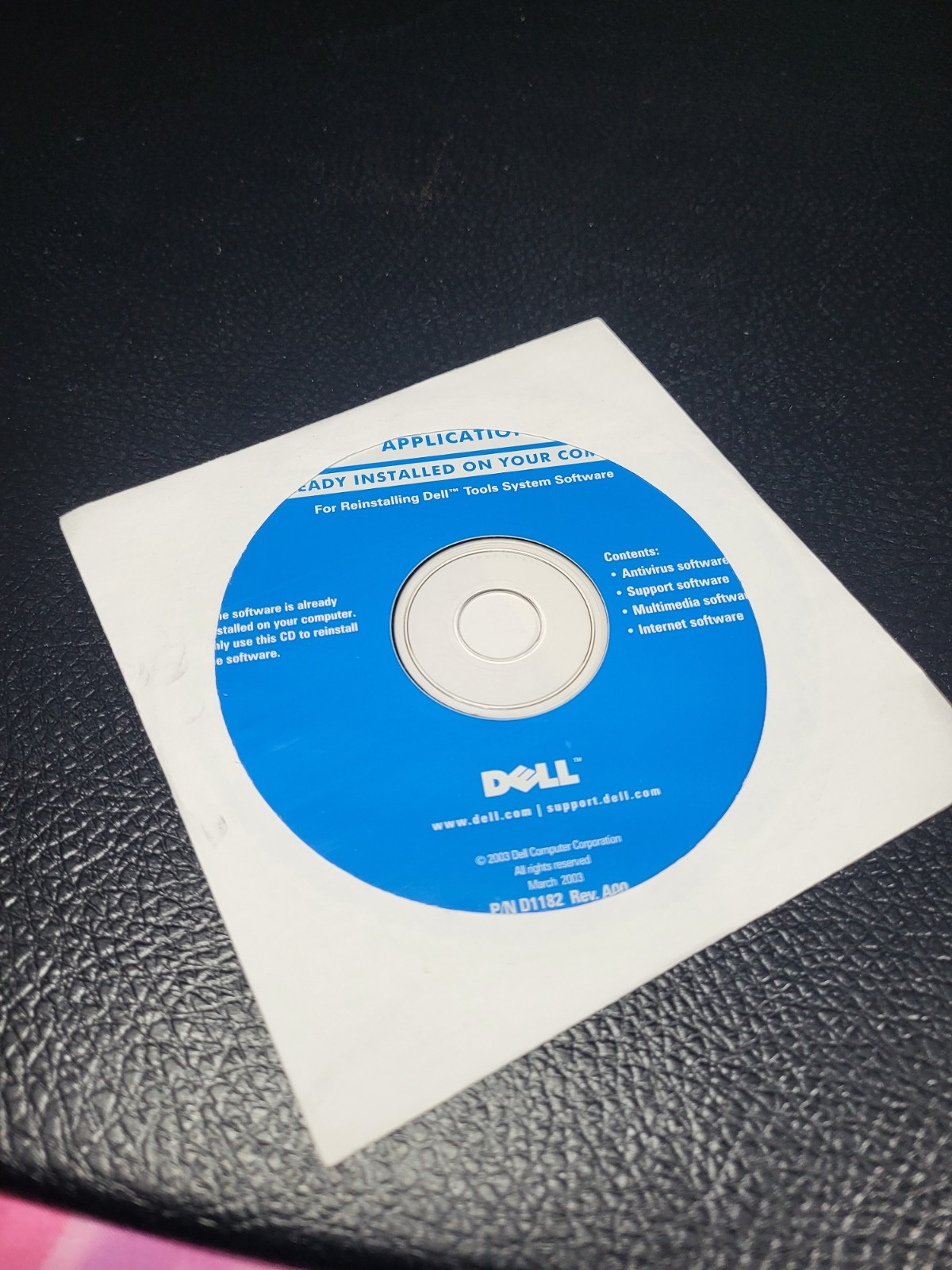 Dell Disc For Reinstalling Dell Tools System Software P/N 6Y299 Rev. A00