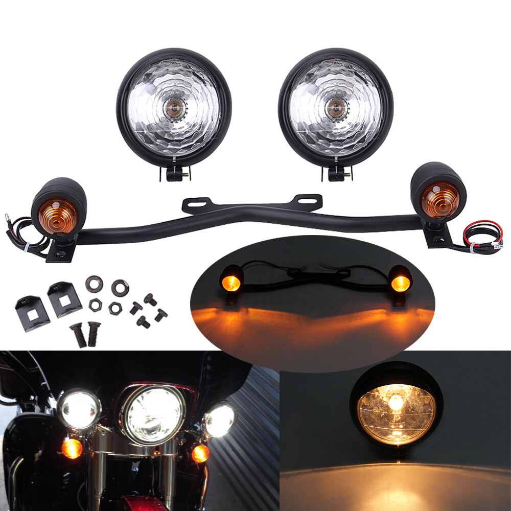Motorcycle Passing Driving Spot Fog Lamp Turn Signal Light Bar For Honda Harley