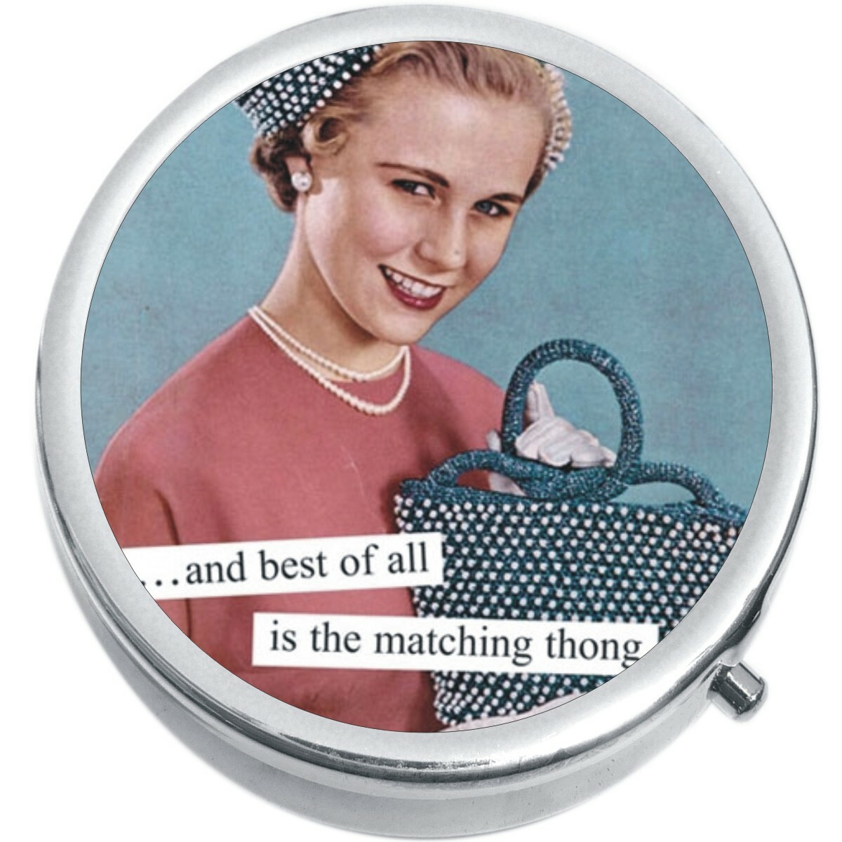 Matching Thong Medicine Vitamin Compact Pill Box