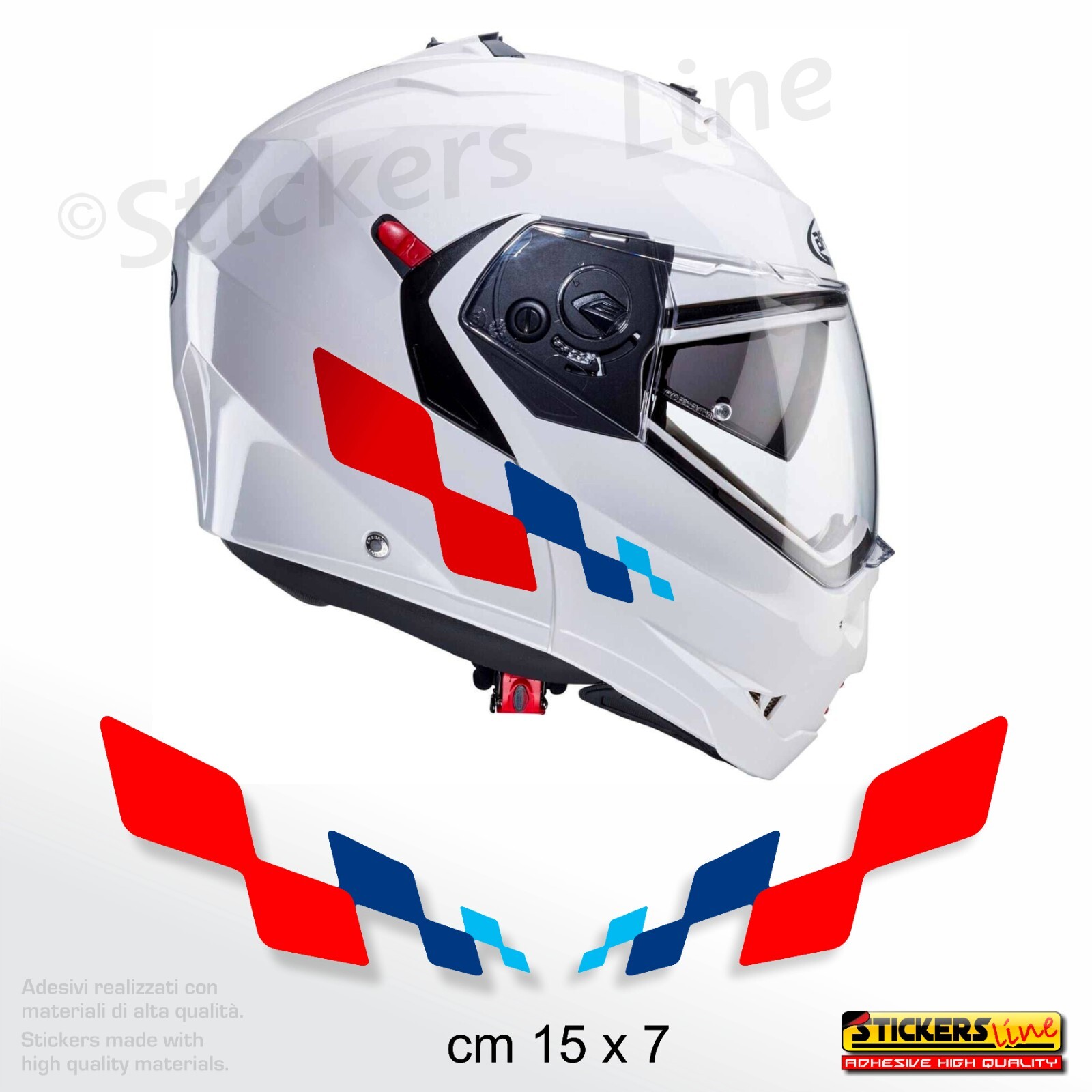 Kit Stickers for Car Motorbike Scooter Helmet Tricolor Style BMW Flag Chess