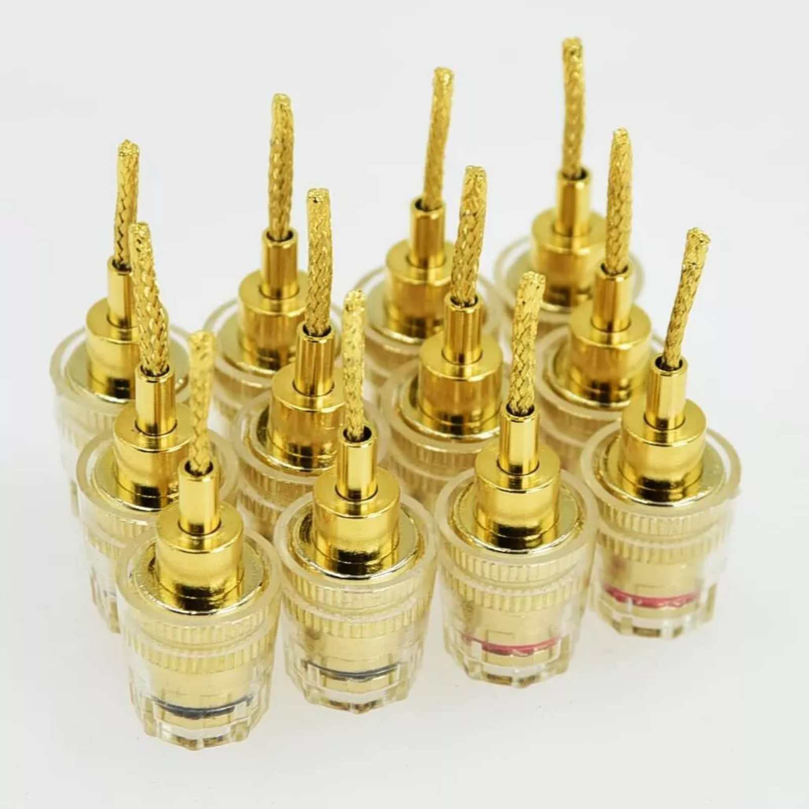 4Pcs 4mm HIFI Cable Banana Adapter Plug Socket Pin Interface(2mm) Connector
