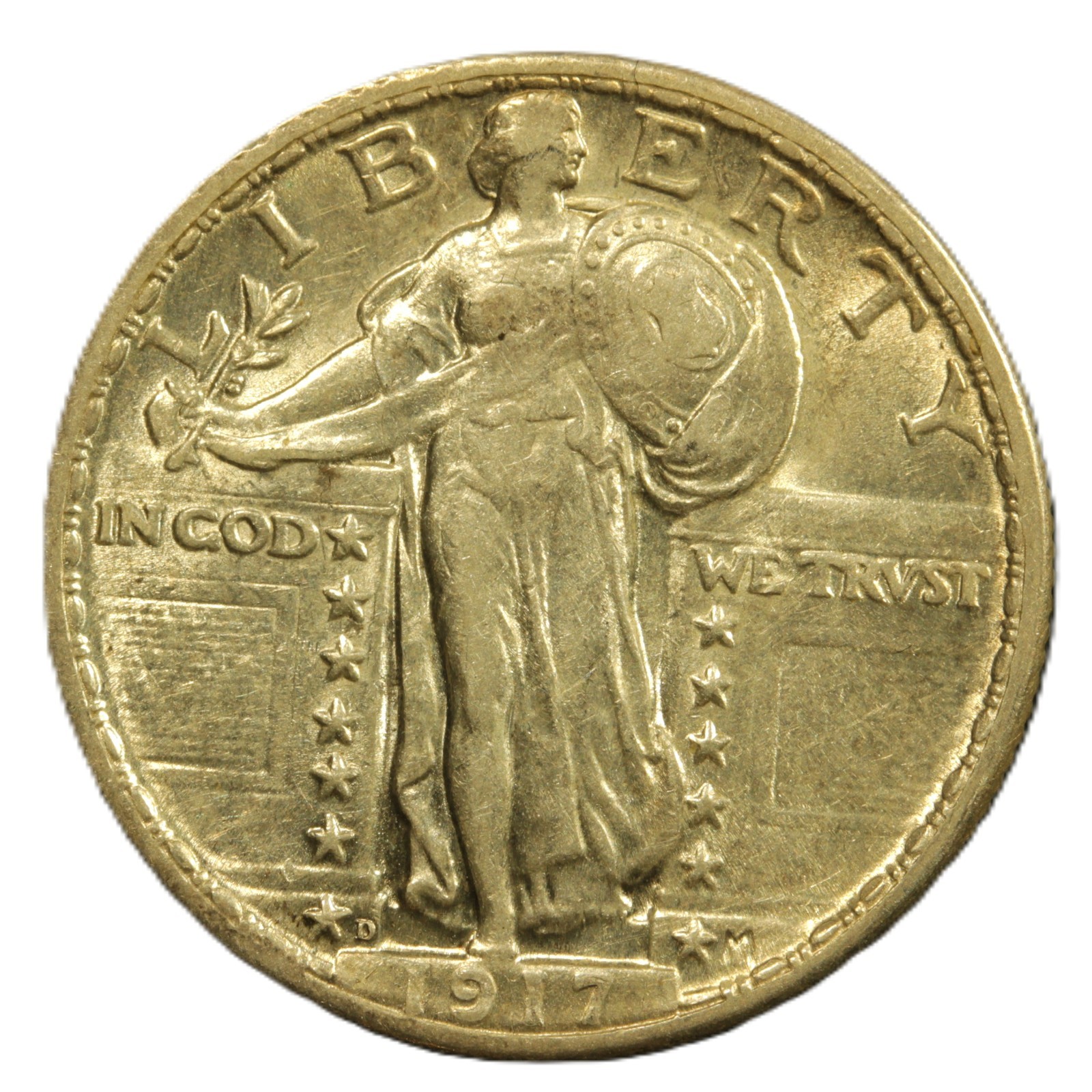 1917 D 25C Type 2 Standing Liberty Quarter- Choice UNC- SMH 1981