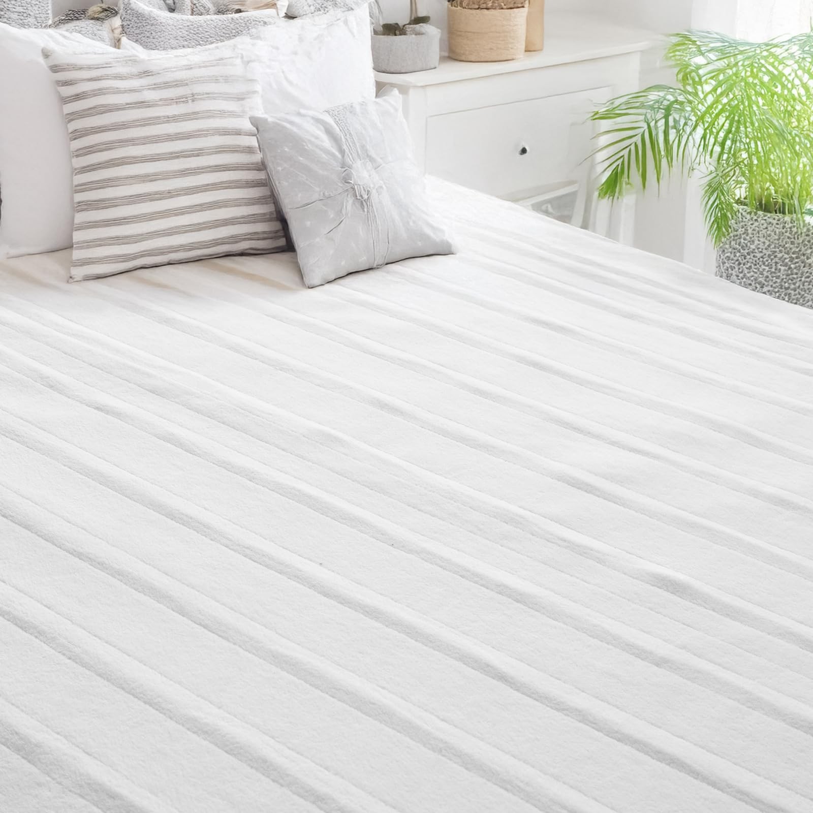 VEVOR Heated Mattress Pad, 60"x80", White Queen Electric 60 x 80 in,