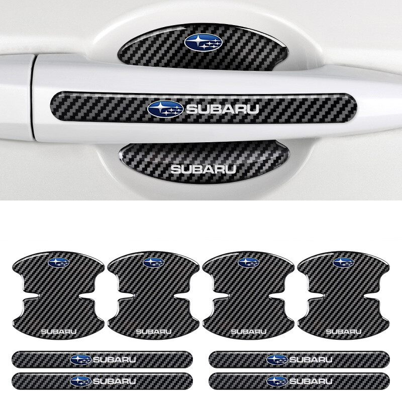 8pcs Black Car Door Handle Bowl Scratch Sticker Protector Film For Subaru New