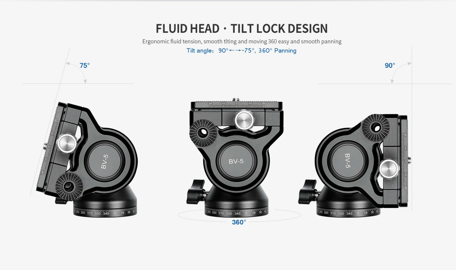 【Leofoto USA Dealer】Leofoto BV-5 mini Fluid Head Video head w/ Plate ARCA Style