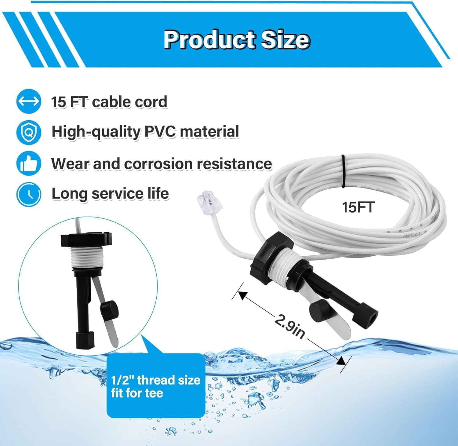 GLX-FLO-RP Flow Switch Assembly for Hayward Goldline Aquarite Salt System, Pool