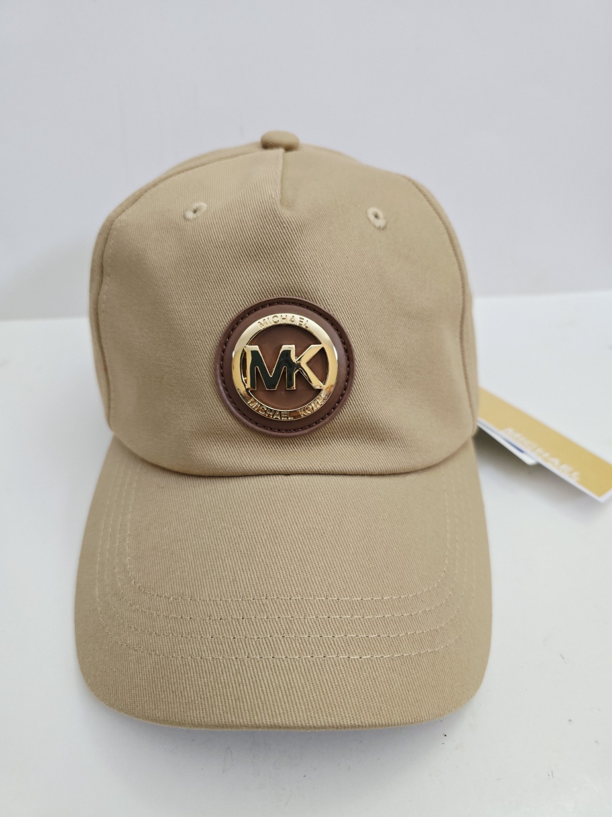 Michael Kors Khaki Brown MK Logo Baseball Cap Hat Adjustable OS NWT $68