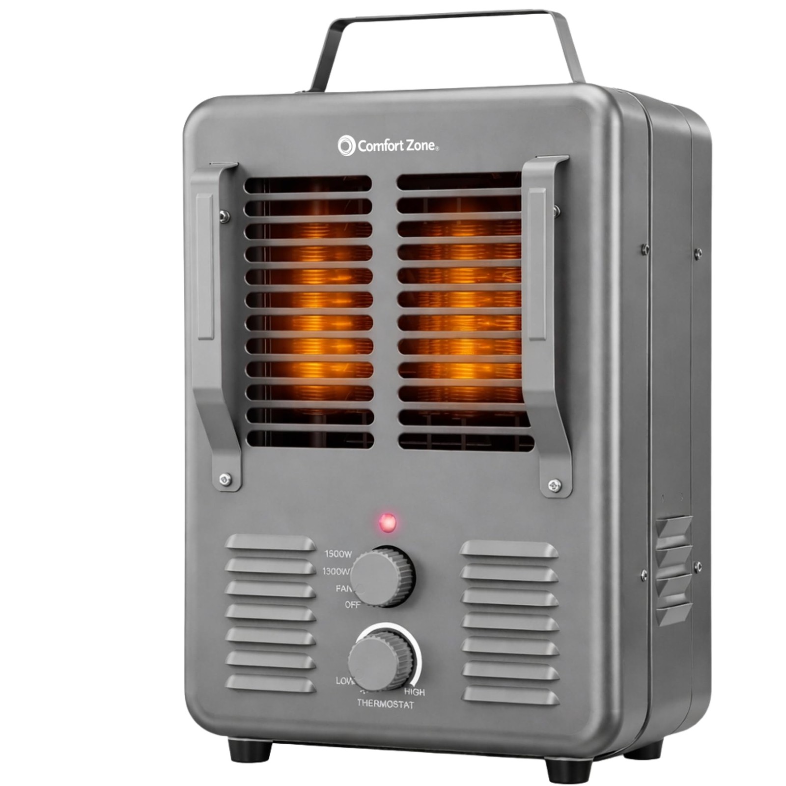 Comfort Zone Electric Portable DELUXE "MILKHOUSE" UTILITY HEATER, Gray