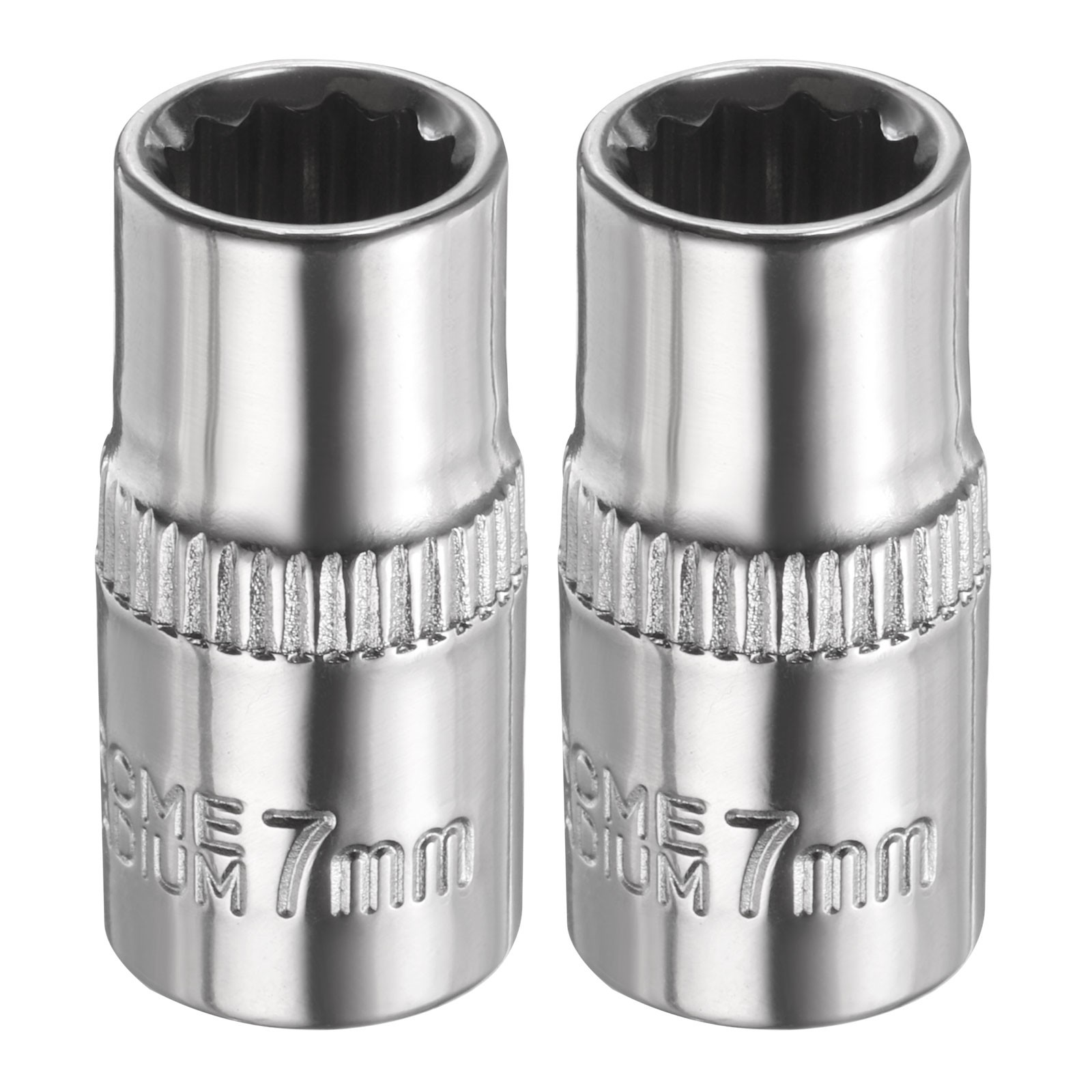 2pcs 12 Points Socket 1/4" Drive 7mm Metric Shallow Impact Socket