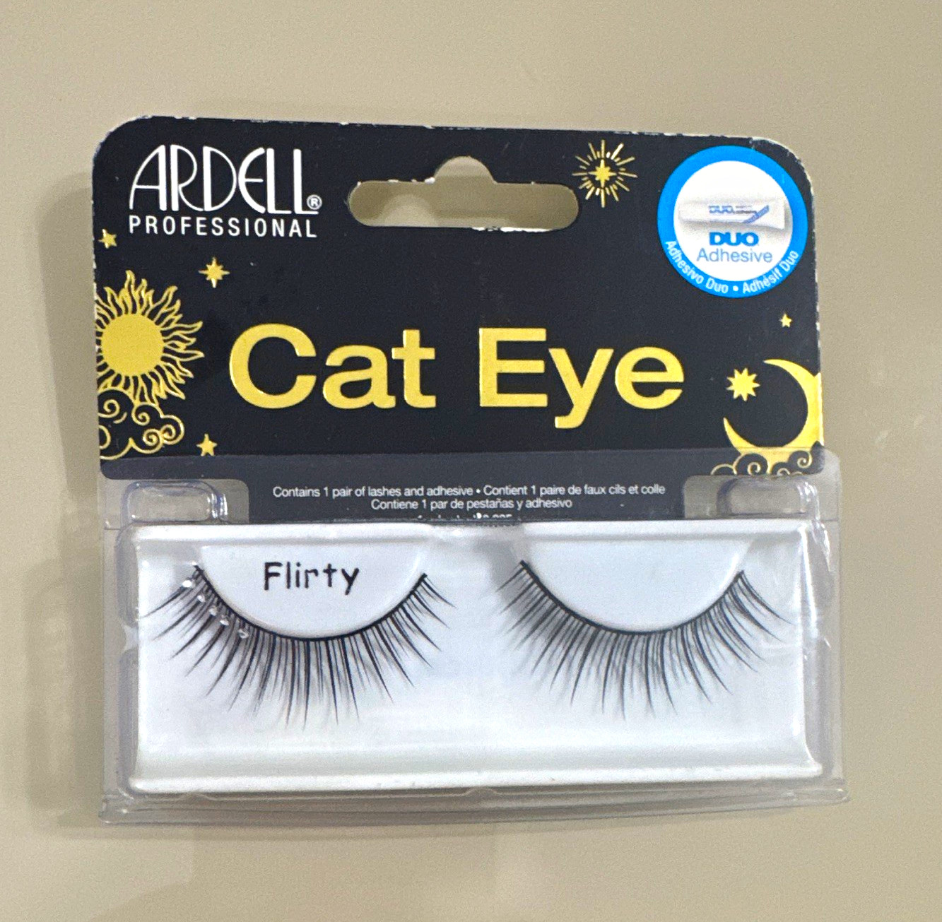 Ardell Cat Eye Flirty Strip False Eyelashes Black Long w/ DUO Liquid Adhesive