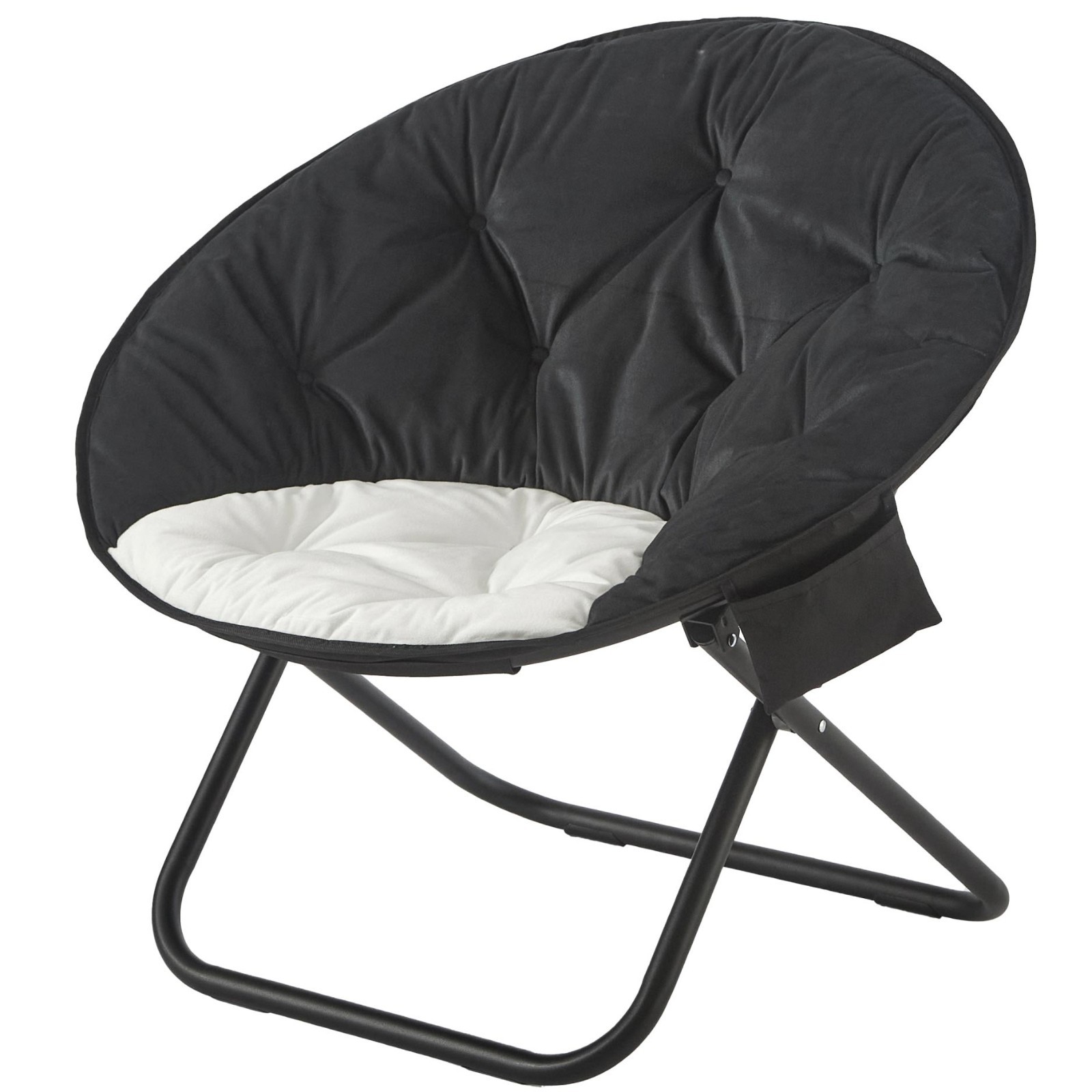 Colorblock Saucer Chair, Black/White, Perfect for Adults and Teens