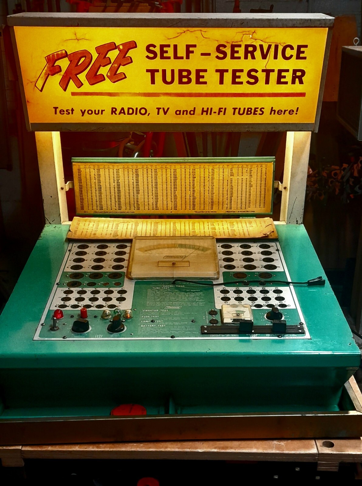 Vintage Mercury Self Service TV And Radio Tube Tester Store Display