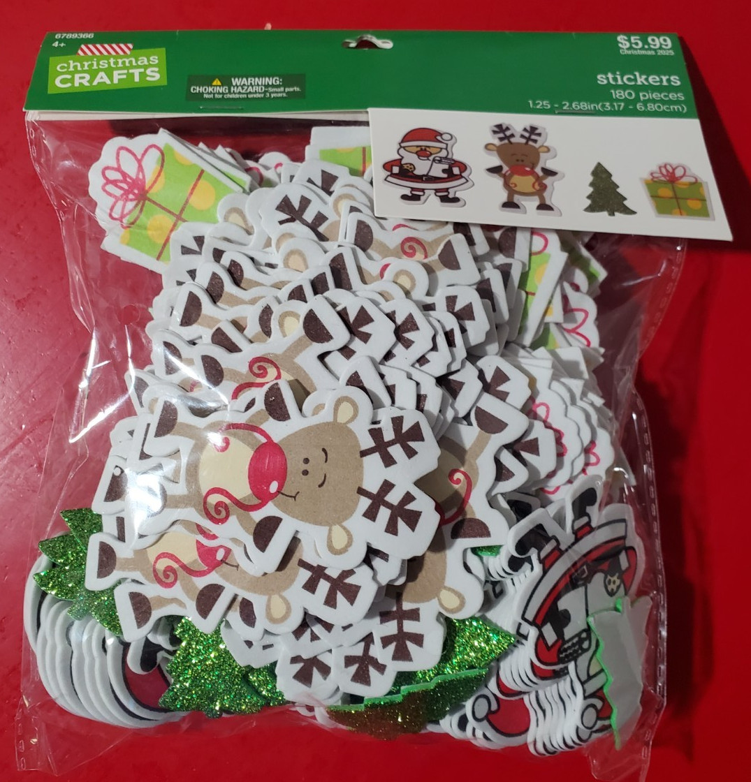 1 Pack of Christmas Crafts Stickers with 180 Pieces Self Adhesive