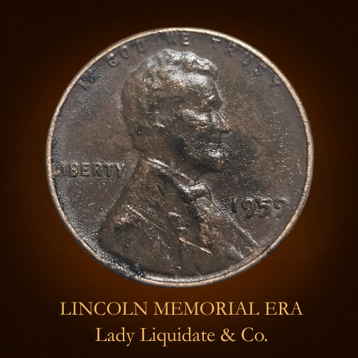 1959 Lincoln Memorial Cent – First Year Issue –CLOSE AM - RIM ERROR - "L" ON RIM