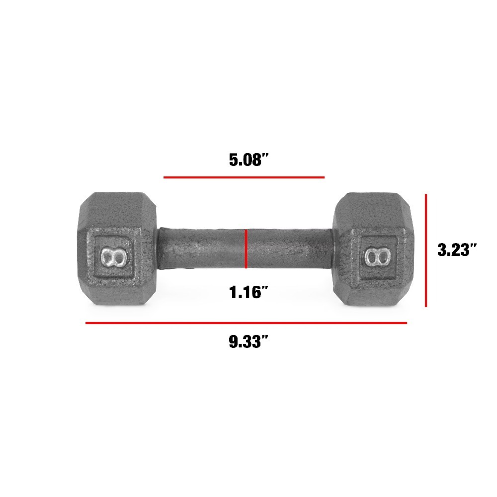 CAP Barbell 8lb Cast Iron Hex Dumbbell, Single