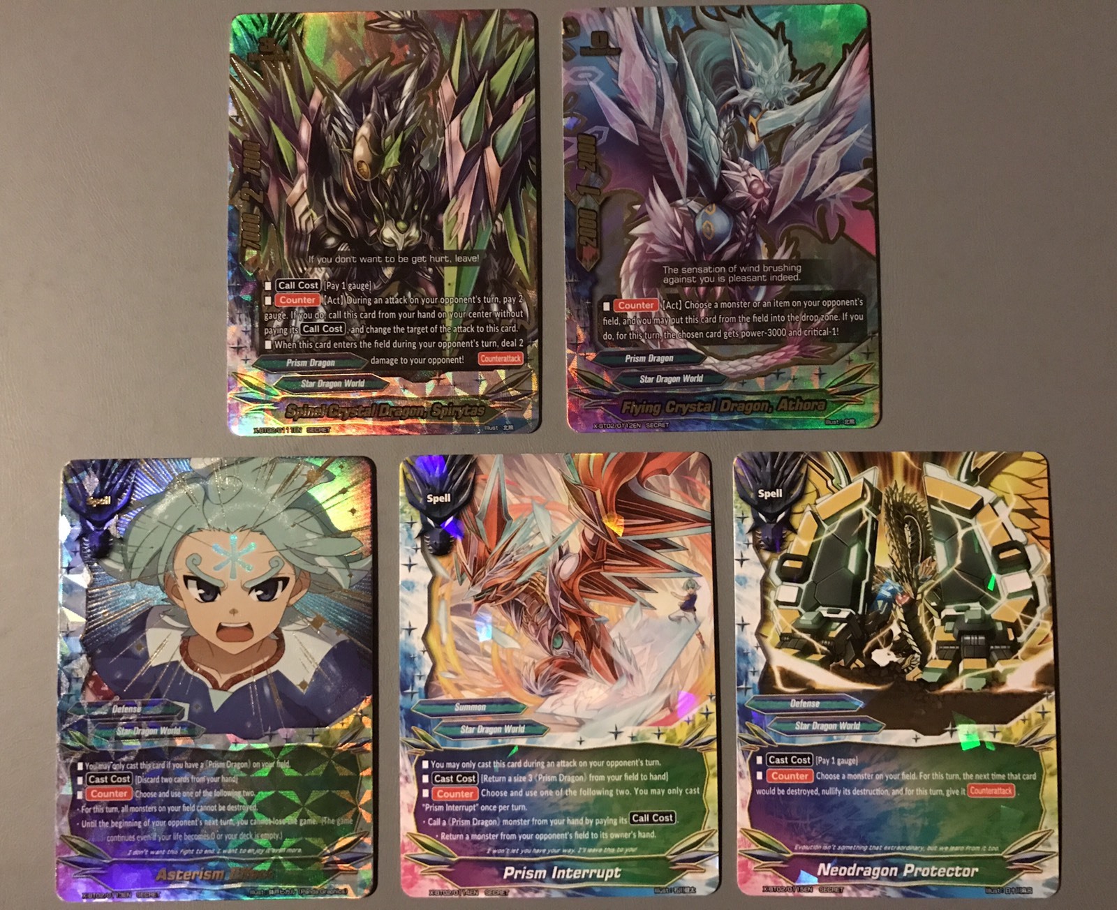 FUTURE CARD BUDDYFIGHT ATHORA X-BT02 PRISM STAR DRAGON WORLD SECRET SET