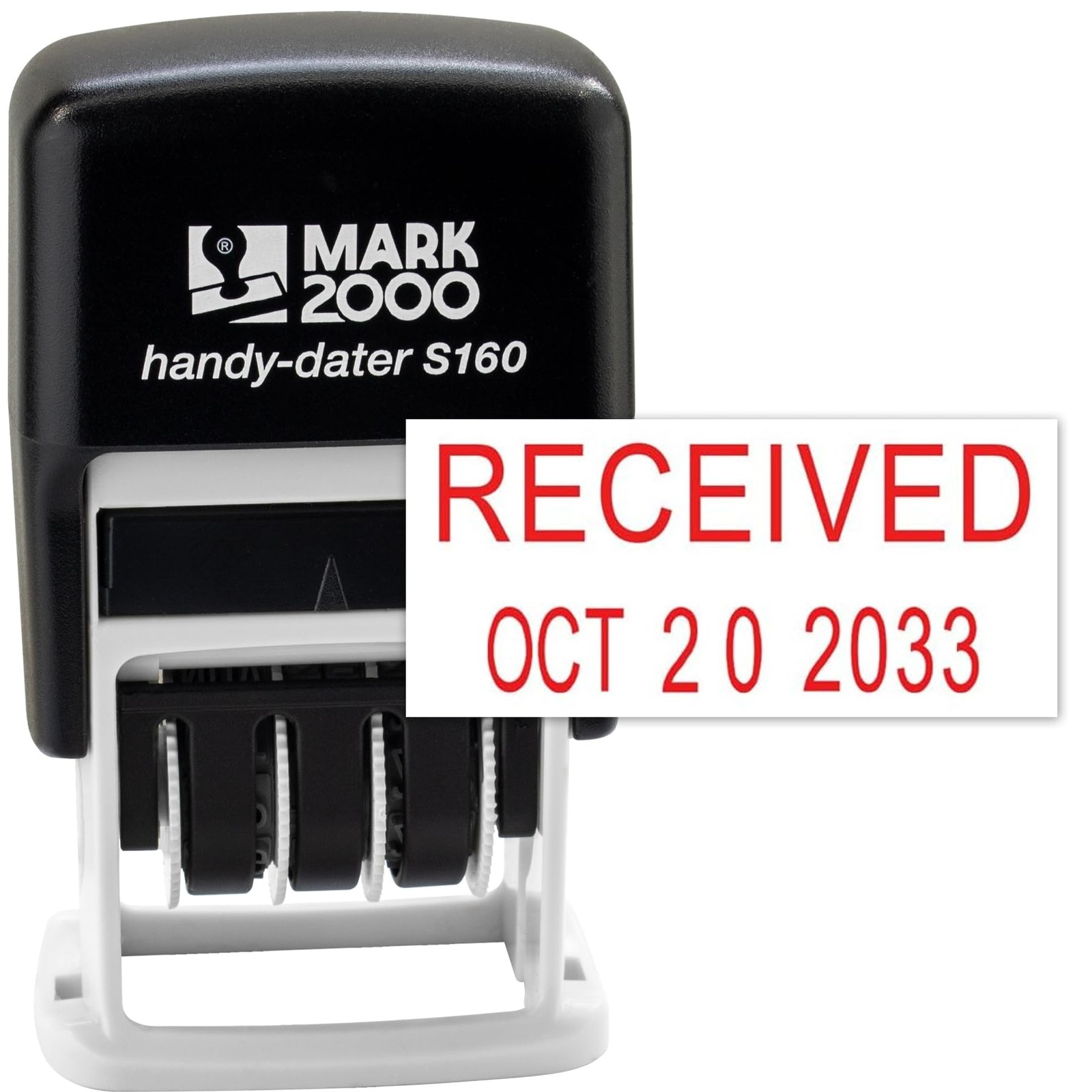 Mark 2000 SelfInking Rubber Office Stamp Received Date Red Ink Handy S160