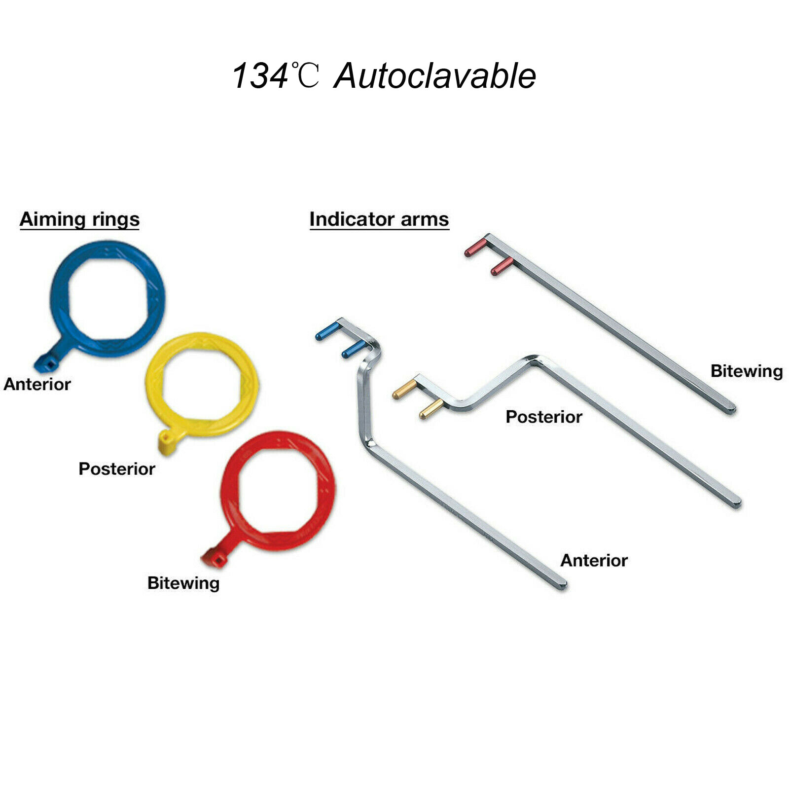 Dental X-Ray XCP Holder Bitewing Indicator Metal Bar Arm , Aiming Rings