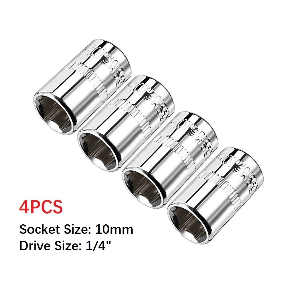 Multi Purpose 1/4 Inch Drive 10mm Socket Set for General Repairs 4 Pcs