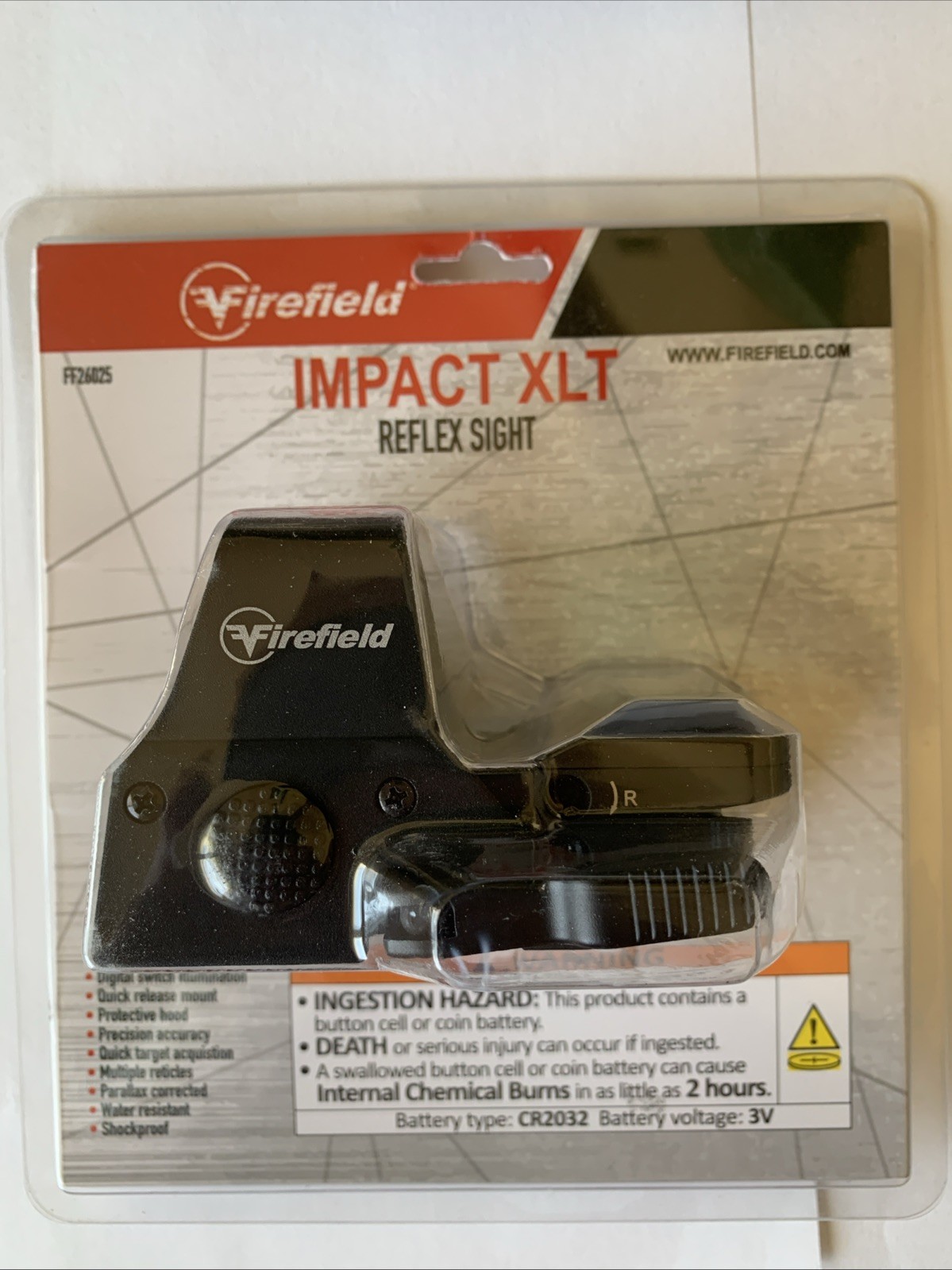 Firefield Impact XLT Reflex Sight, Black, Quick Release Mount, Red- 4 Reticle O