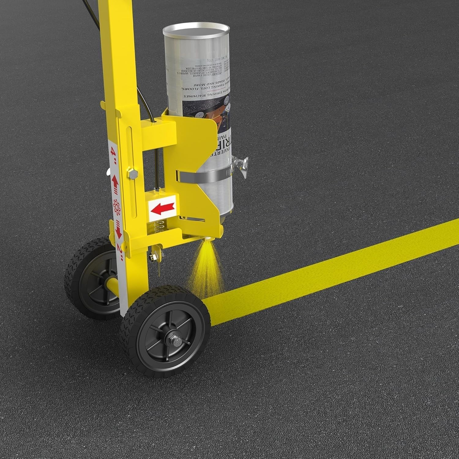 Effortless Line Marking Wand: Two-Wheel Stability & Adjustable Stripe Width 2-4"