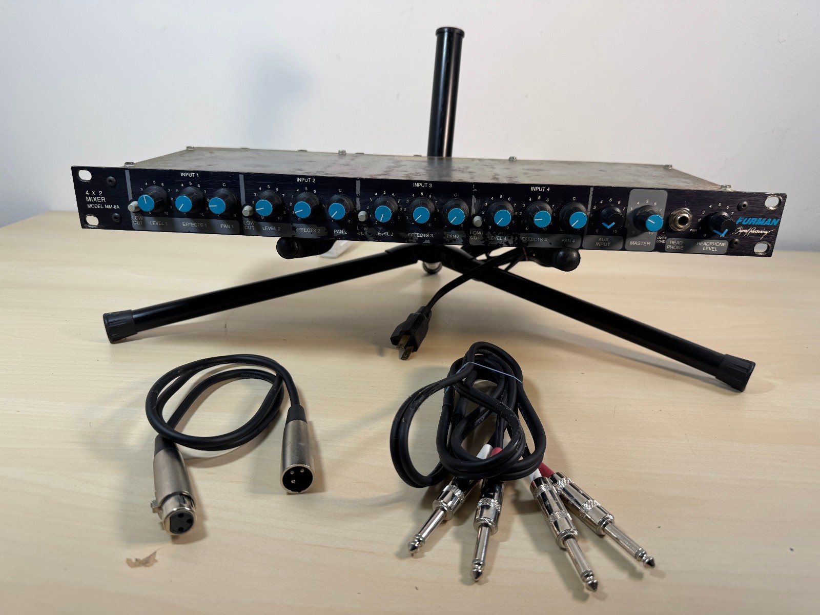 Furman MM-8A 4x2 Tested 4 Channel Mixer Preamp Rack Mounted