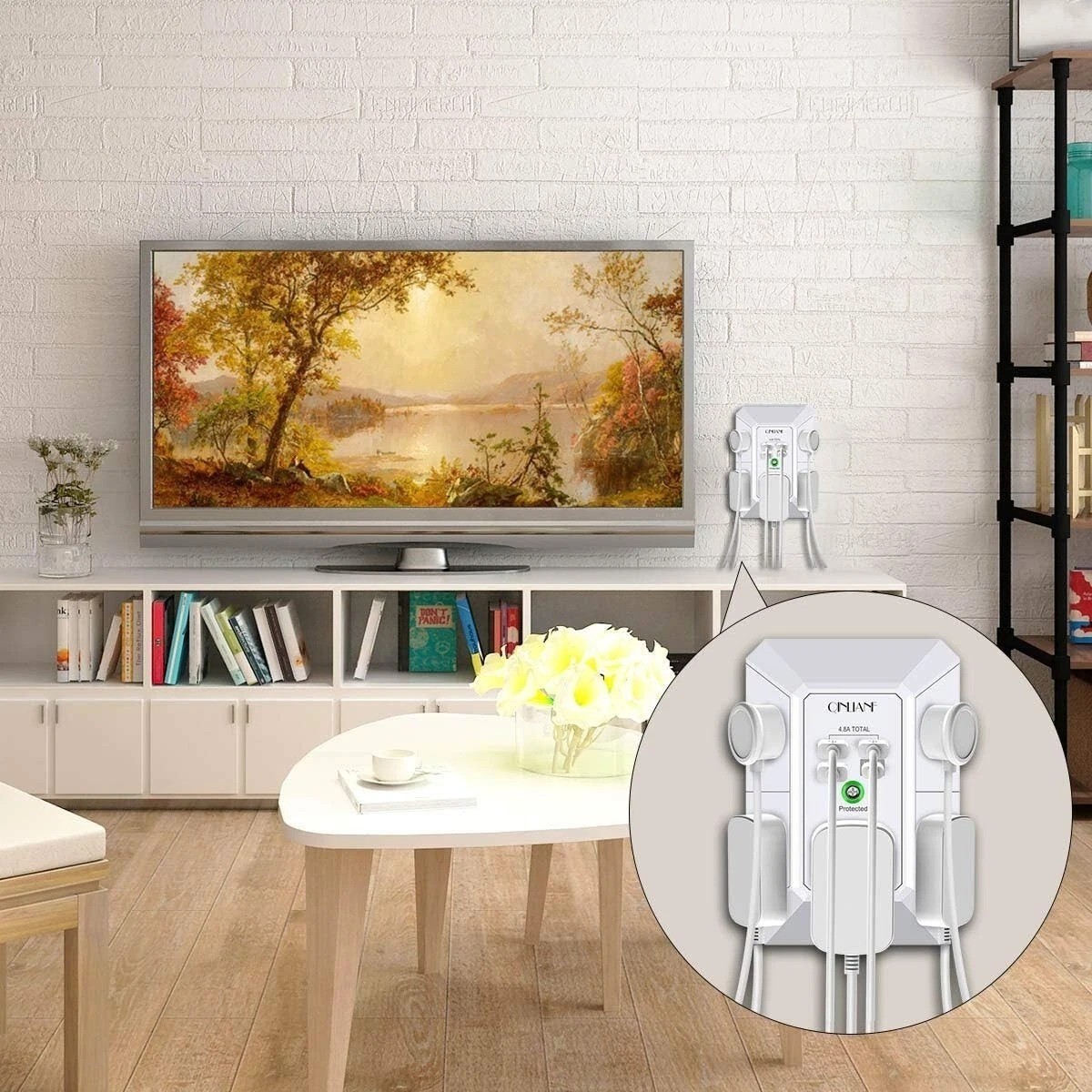 5 Outlet Extender Surge Protector Multi Plug Wall Adapter USB Charger Ports with