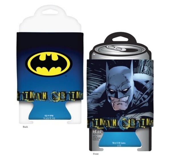 DC Comics Batman Look Of Determination Beer Huggie Can Cooler Koozie NEW UNUSED