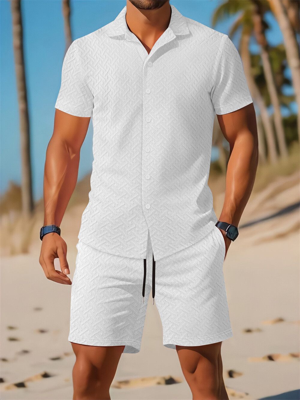 Mens Tracksuit 2-Piece Set Short Sleeve T Shirts Shorts Sweatsuit Outfit Set