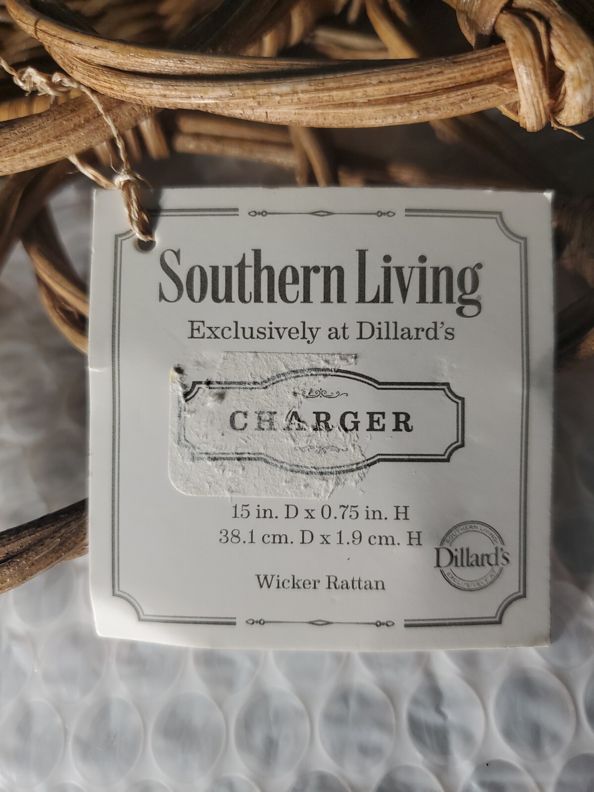 Southern Living Wicker Rattan 15 Inch