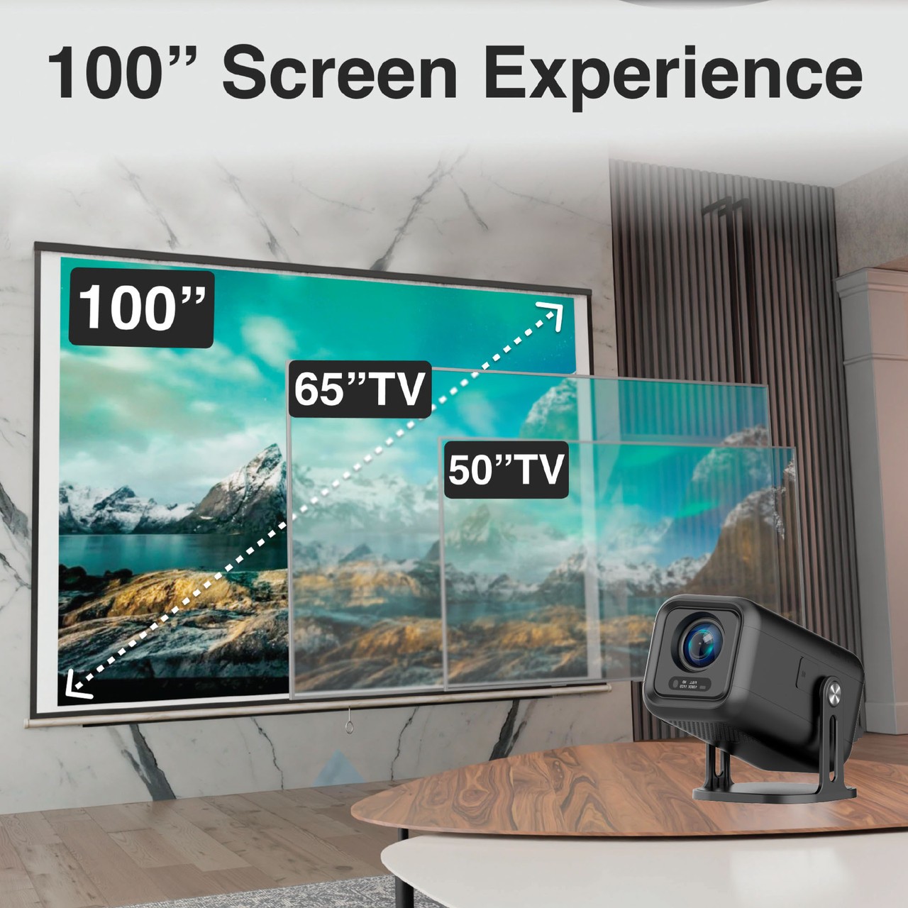 Laser 1080p Android 13 Smart Projector Auto Focus 210 Tilt