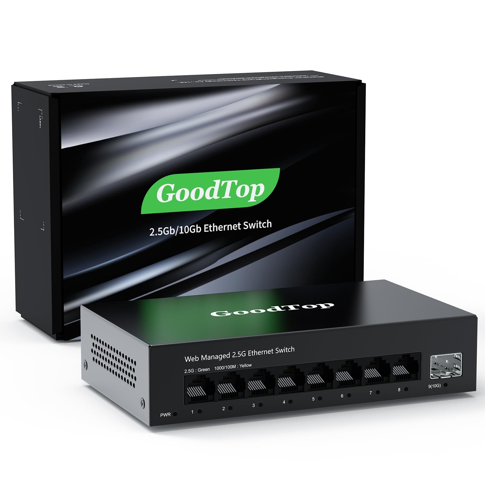 8 Port 2.5G Managed Ethernet Switch with 10G SFP, 8 x 2.5G Base-T Ports, Supp...