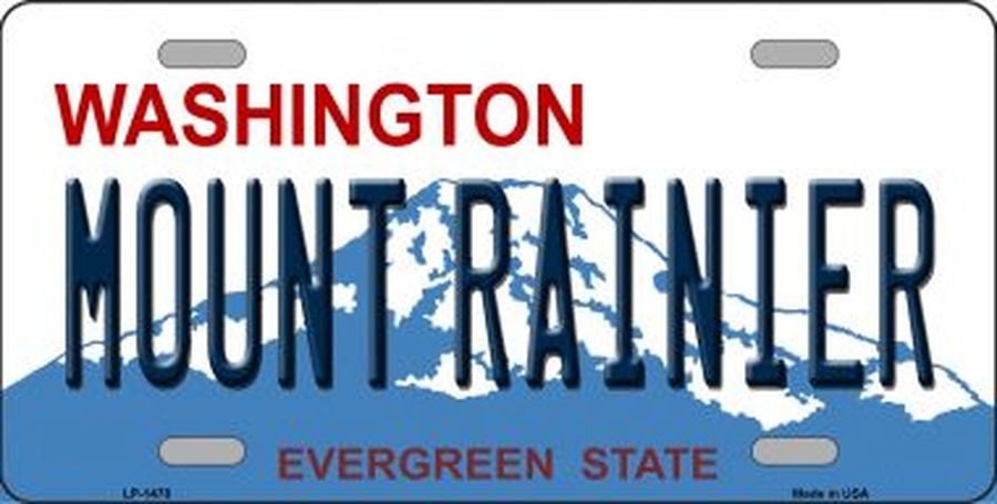MOUNT RAINIER Washington State Metal License Plate Sign ~ BUY 2 GET 1 FREE!