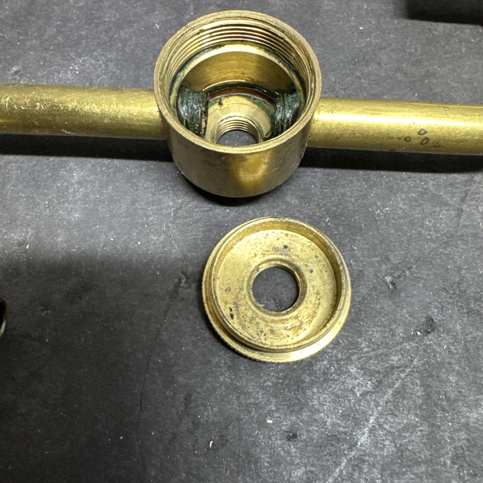 SOLID BRASS UNFINISHED TWO LIGHT S SHAPED CLUSTERS WITH 1/8-27 IPS ALL AROUND