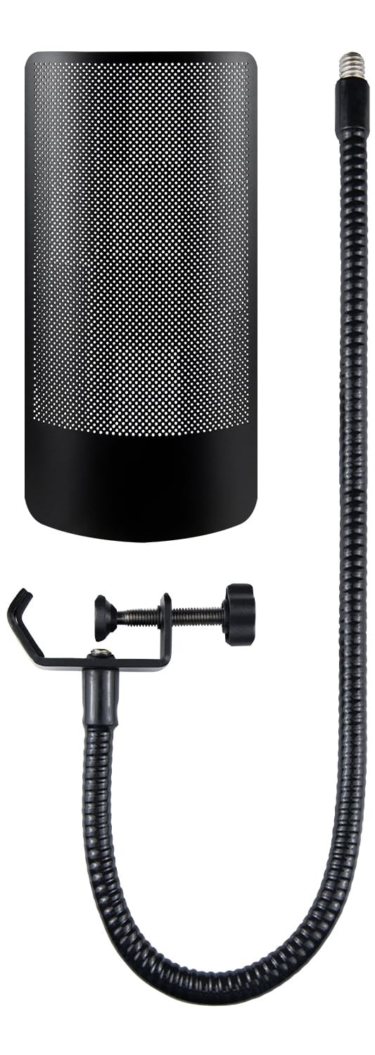 SOULWIT Shield Microphone Pop Filter for HyperX QuadCast/S/2/2S, Mic Black