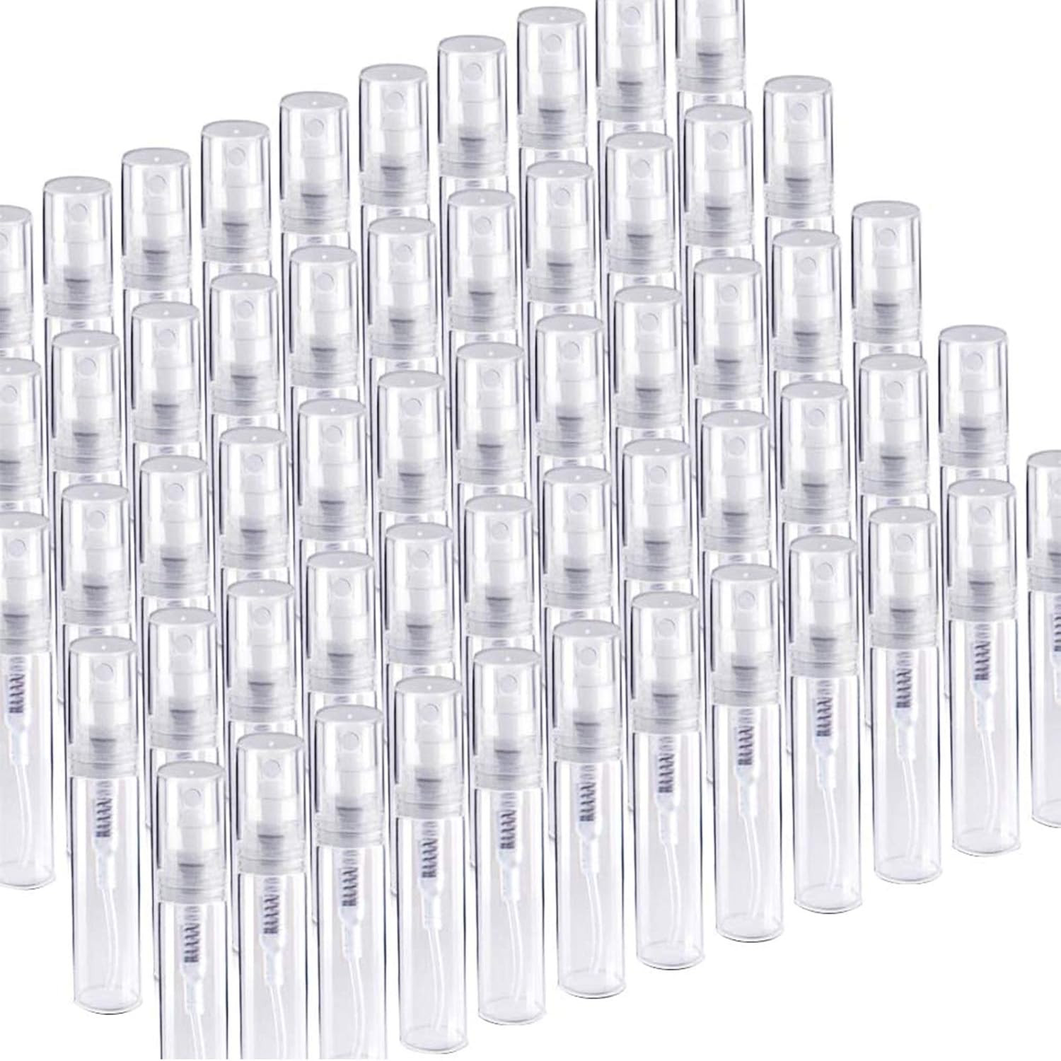 Fandamei 60 Pack 3ml Mini Spray Bottle, Clear Plastic Empty Cute Perfume Atomize