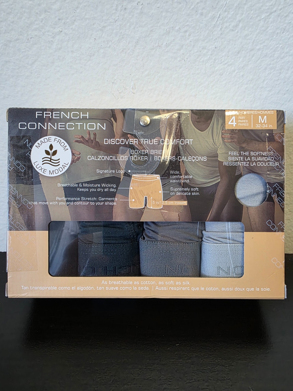 French Connection Men's 4-Pieces Made From Luxe Modal Boxer Briefs. (82).