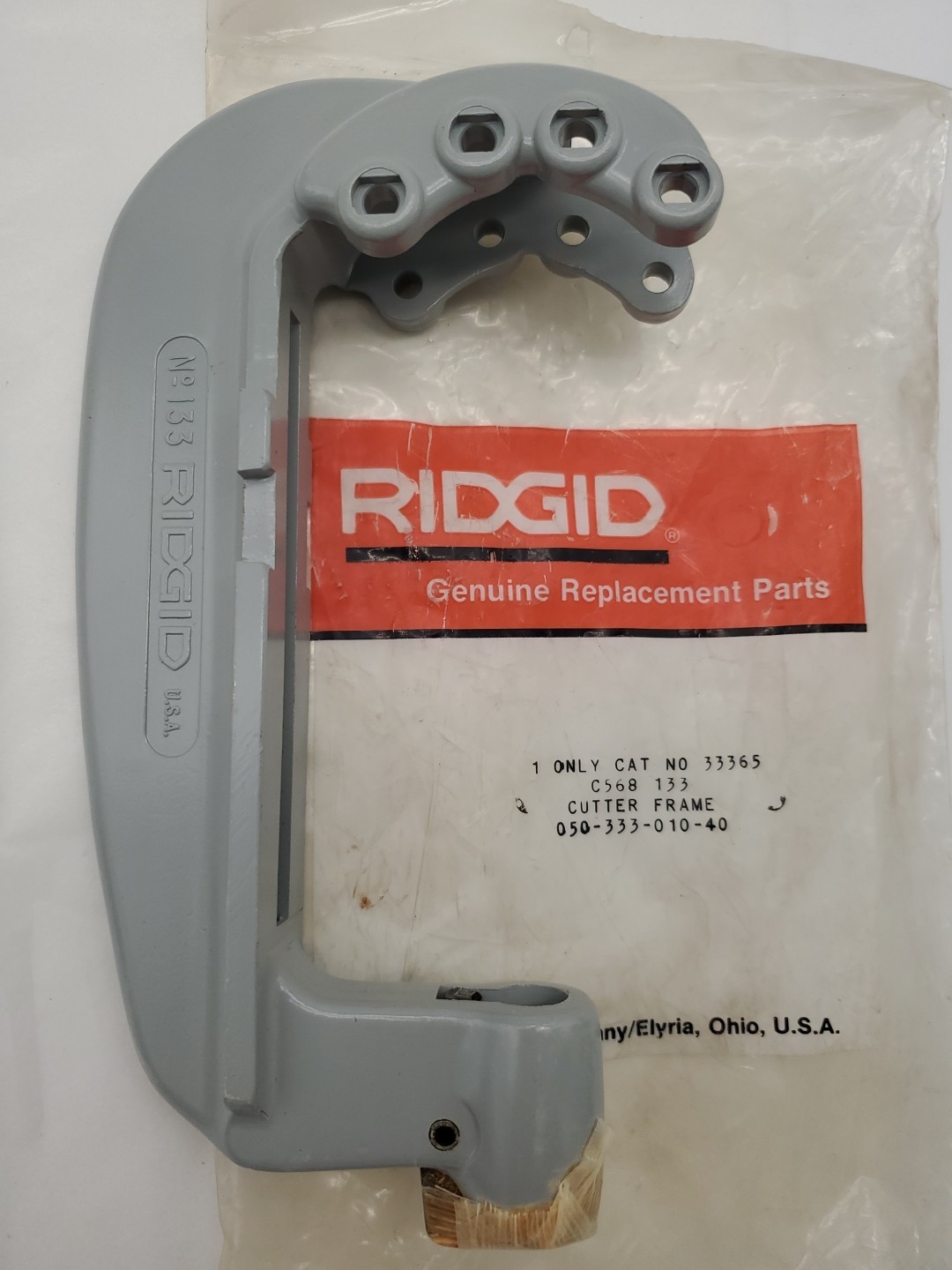 Ridgid 133 Pipe Cutter ½ to 3 ⅝ OD Replacement Frame Part Made in USA 33365 C568