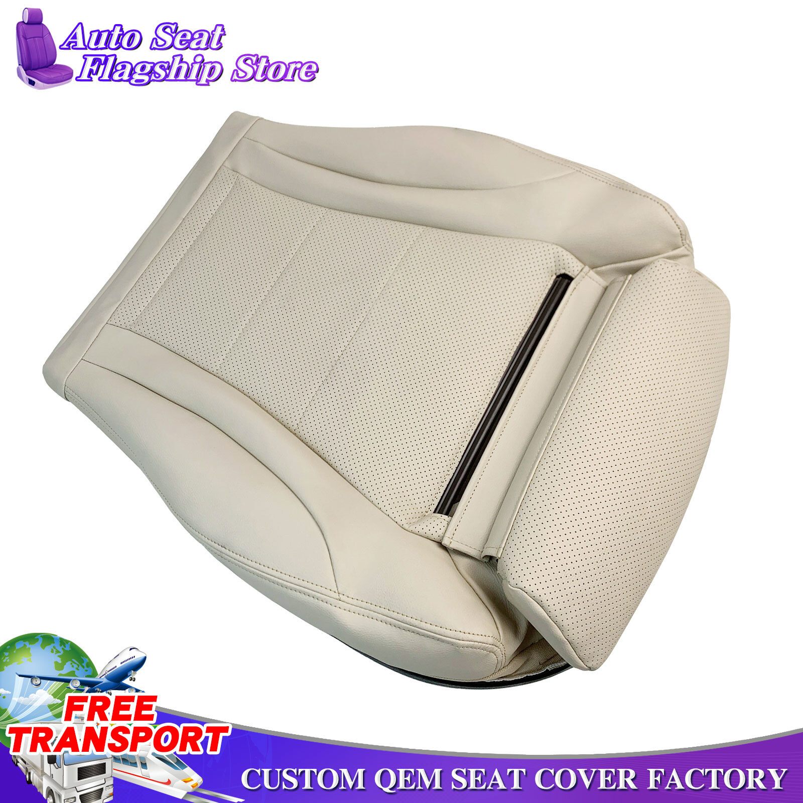2015 to 2021 For Mercedes Benz C-Class Driver Side Bottom Leather Seat Cover Tan