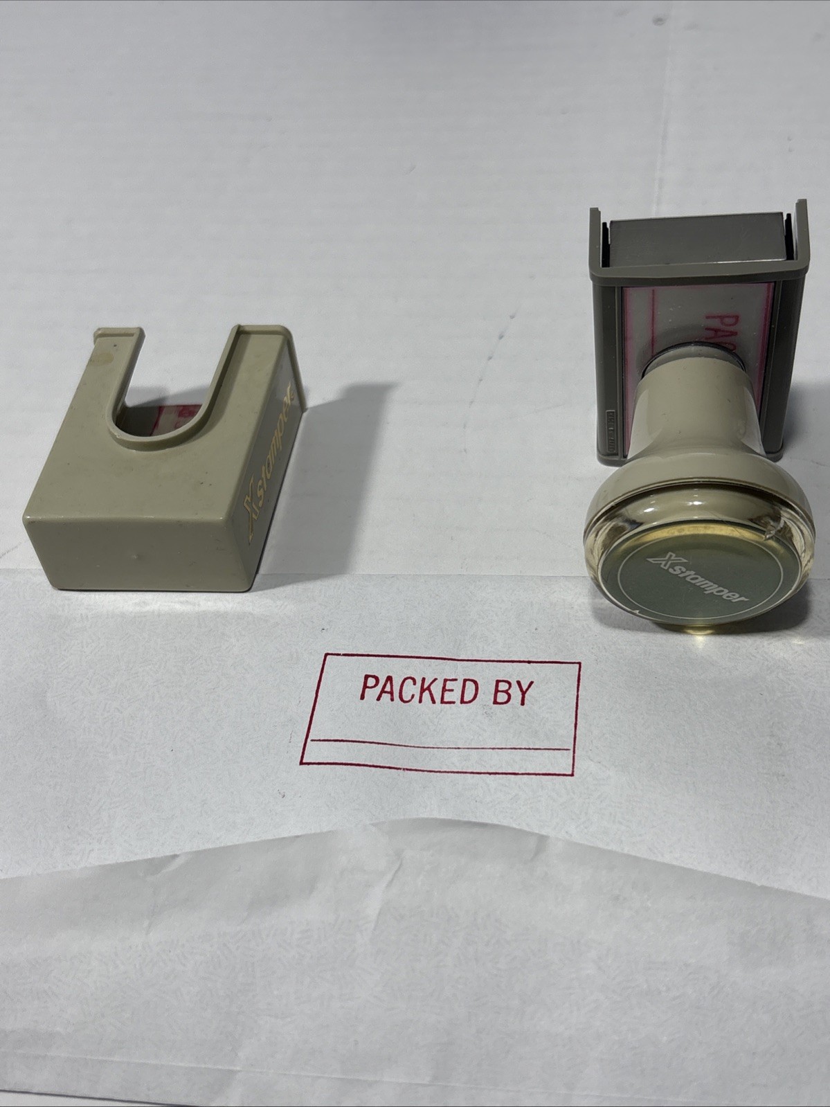 Xstamper Stamp Red ‘PACKED BY’ Vintage