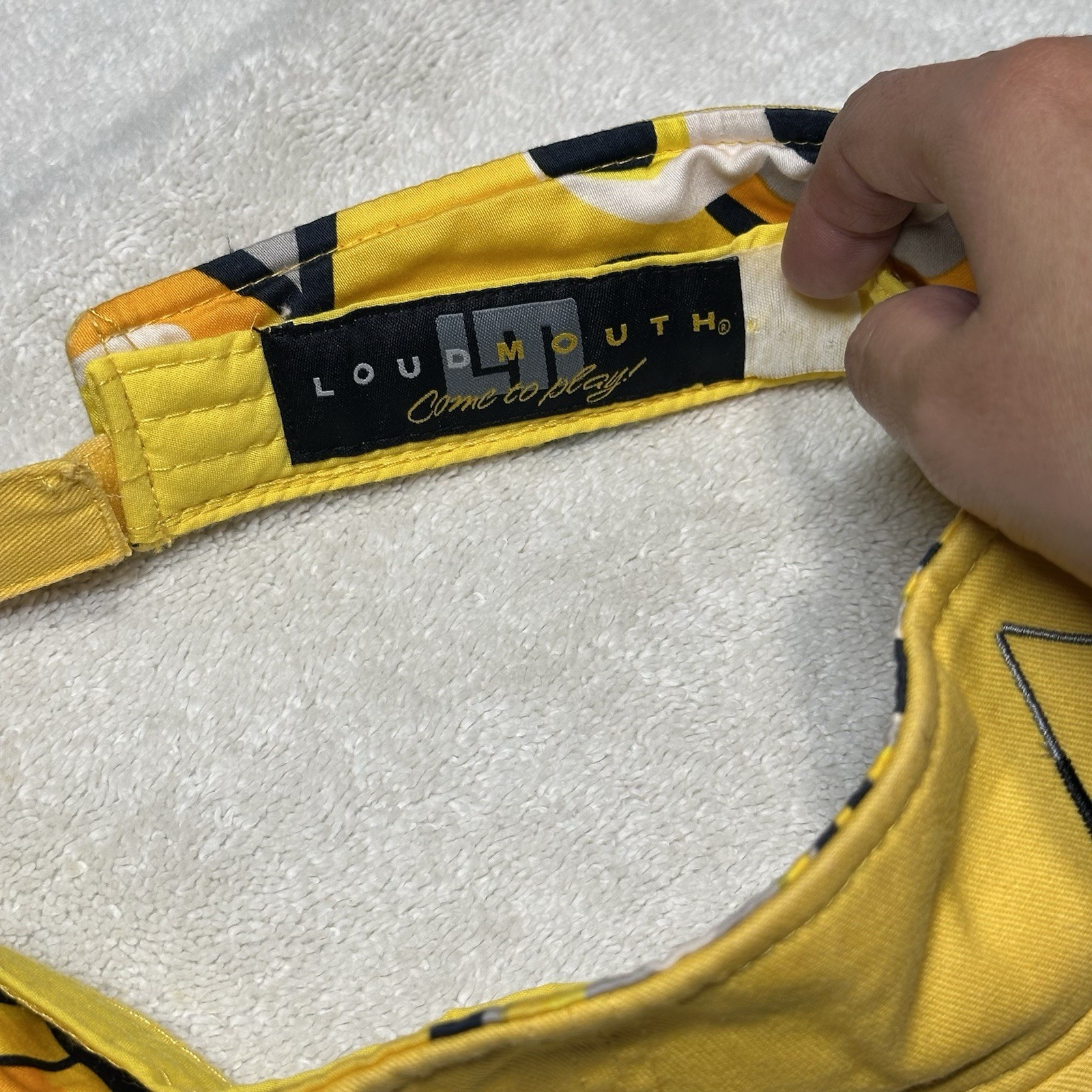 Loud Mouth Golf Visor Yellow 100% Cotton Embroidered Logo