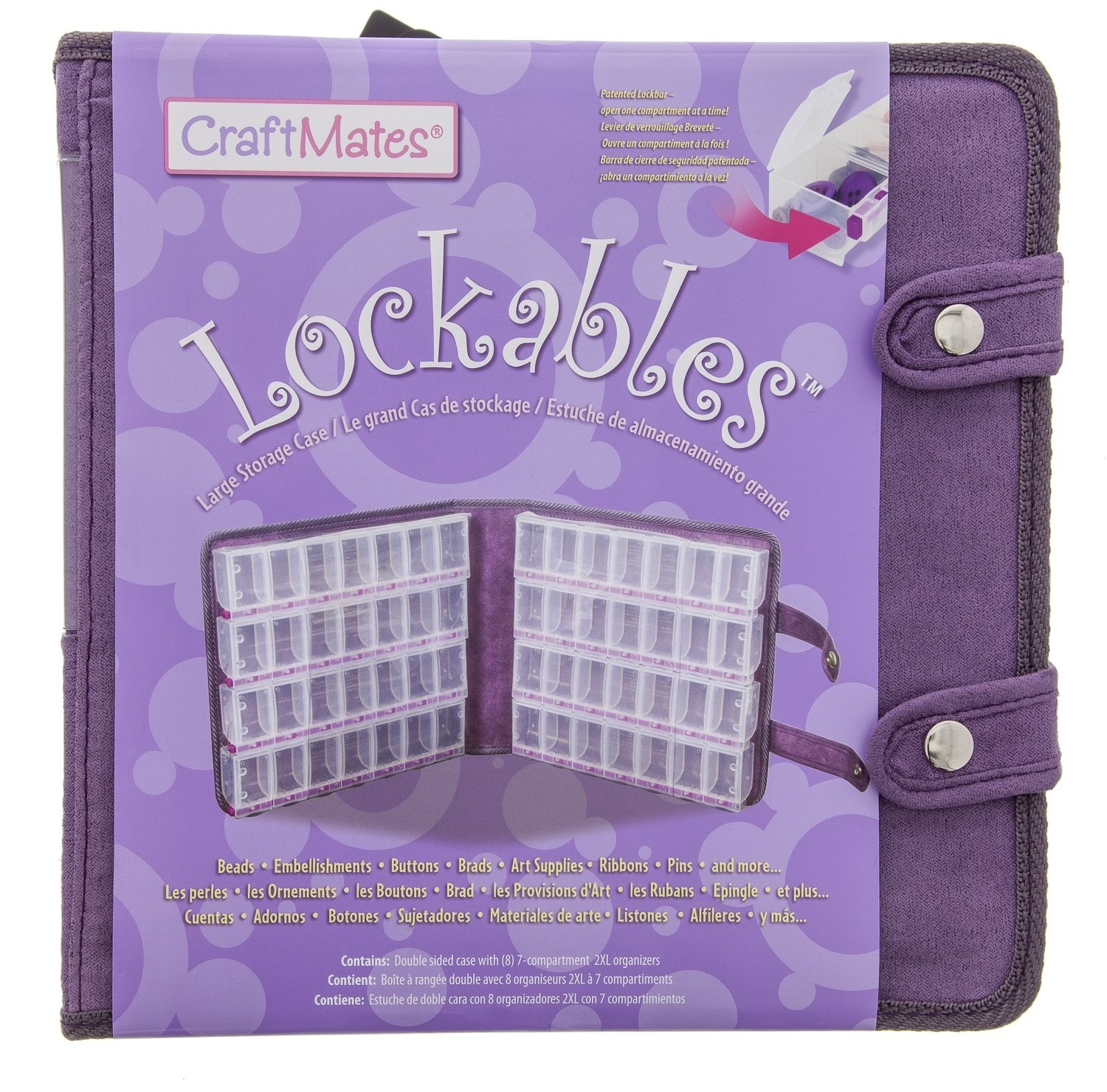 Large Clear Bead Organizer with Locking Compartments - Storage for Jewelry, Butt