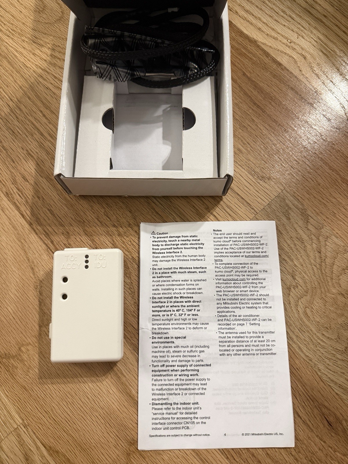 Genuine Mitsubishi PAC-USWHS002-WF-2 Kumo Cloud WiFi Interface Adapter OEM