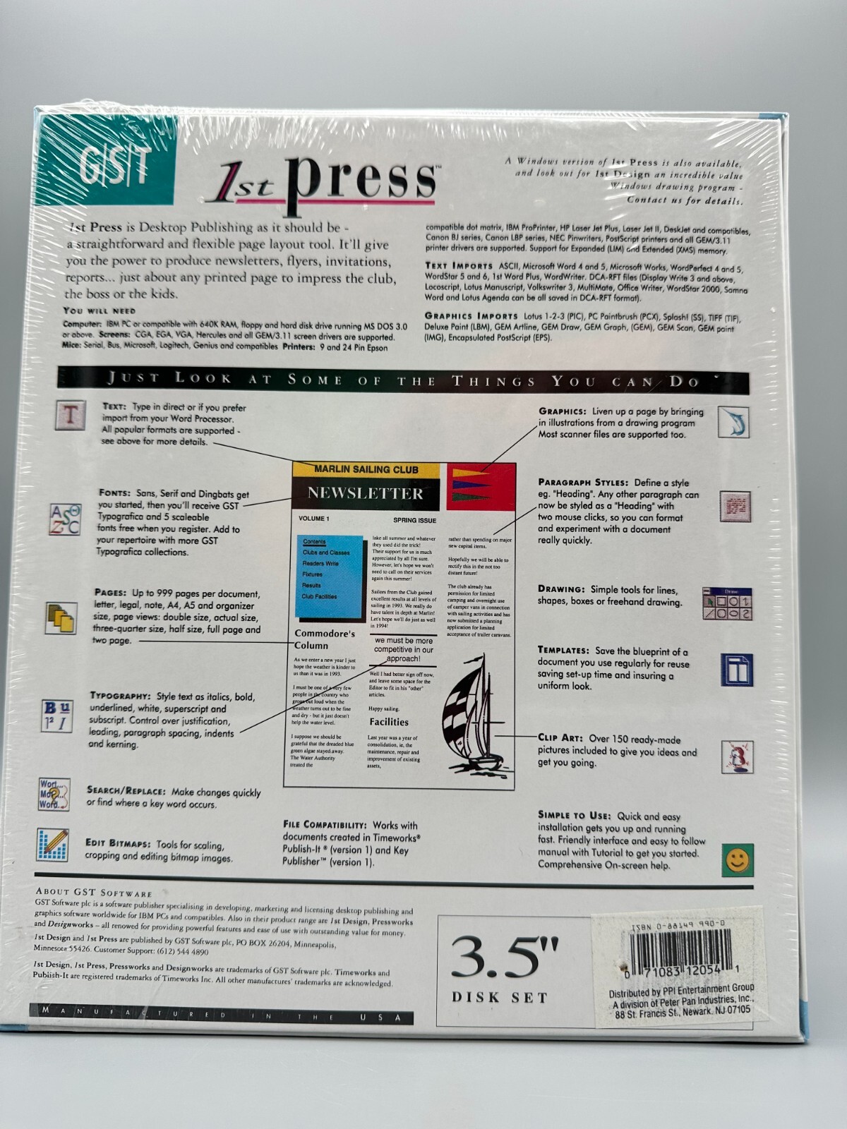 GST 1st Press Desktop Publishing Software 3.5" Diskette Windows NEW OLD STOCK!