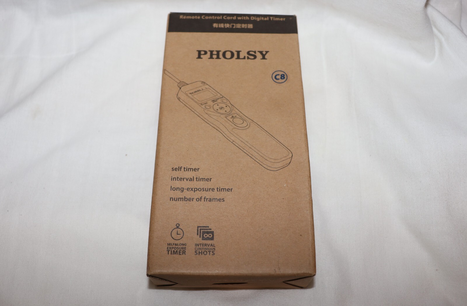 Pholsy Remote Control Cord w/ Digital Timer & Instructions - New Open Box - EXC