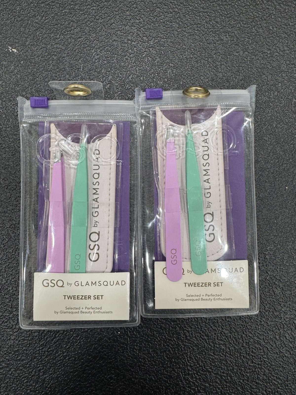 2 Pack!! GSQ BY GLAMSQUAD TWEEZER SET FOR BROWS, 2 tweezers in each pack