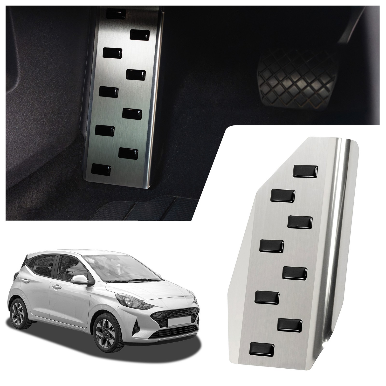 Footrest Plate for 2020 Hyundai i10 Hatchback (AC3) 5D - Black | Silver