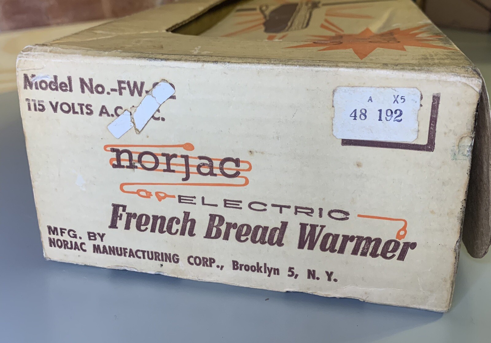 Vintage 60s Norjac Electric French Bread Warmer Paisley Tested/Works OG Box