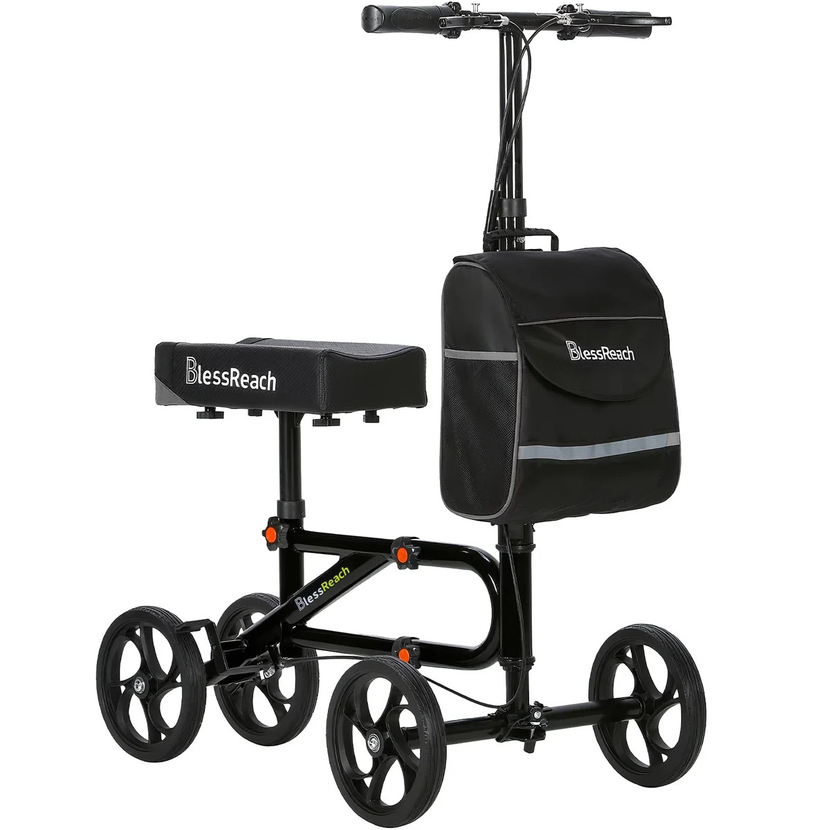 BlessReach Economy Knee Scooter Steerable Dual Brakes.  WB-2111 Black