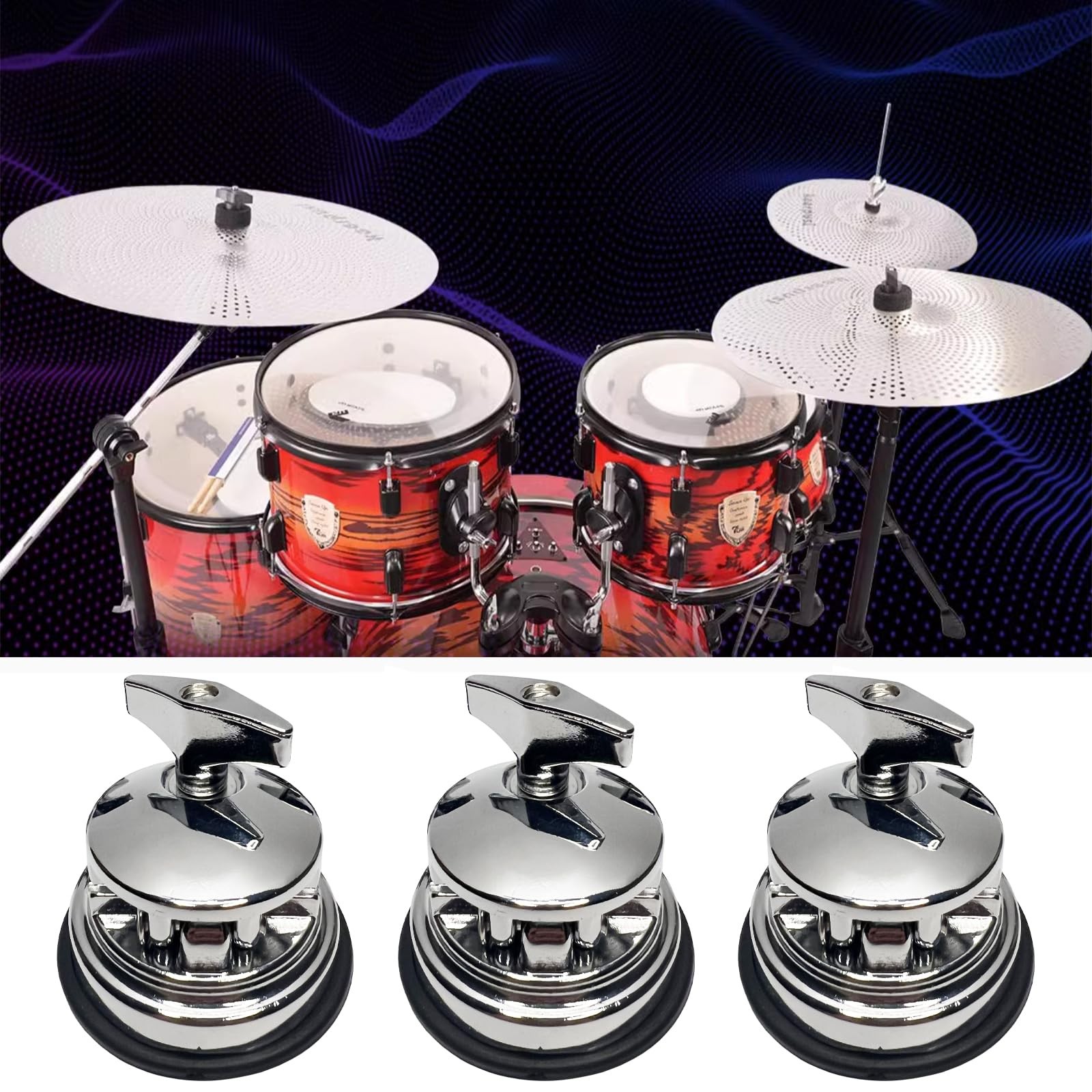 3pcs Tom Drum Leg Bracket Mount Floor Tom Holder Base Plate Clamp Accessory